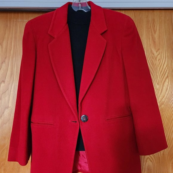 Red Blazer Wool Blend - Picture 1 of 2